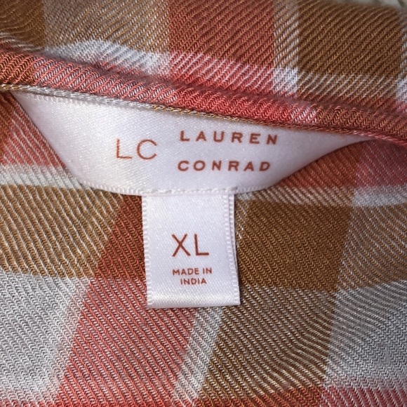 Lauren Conrad size XLarge Fall plaid boho top - Picture 5 of 6